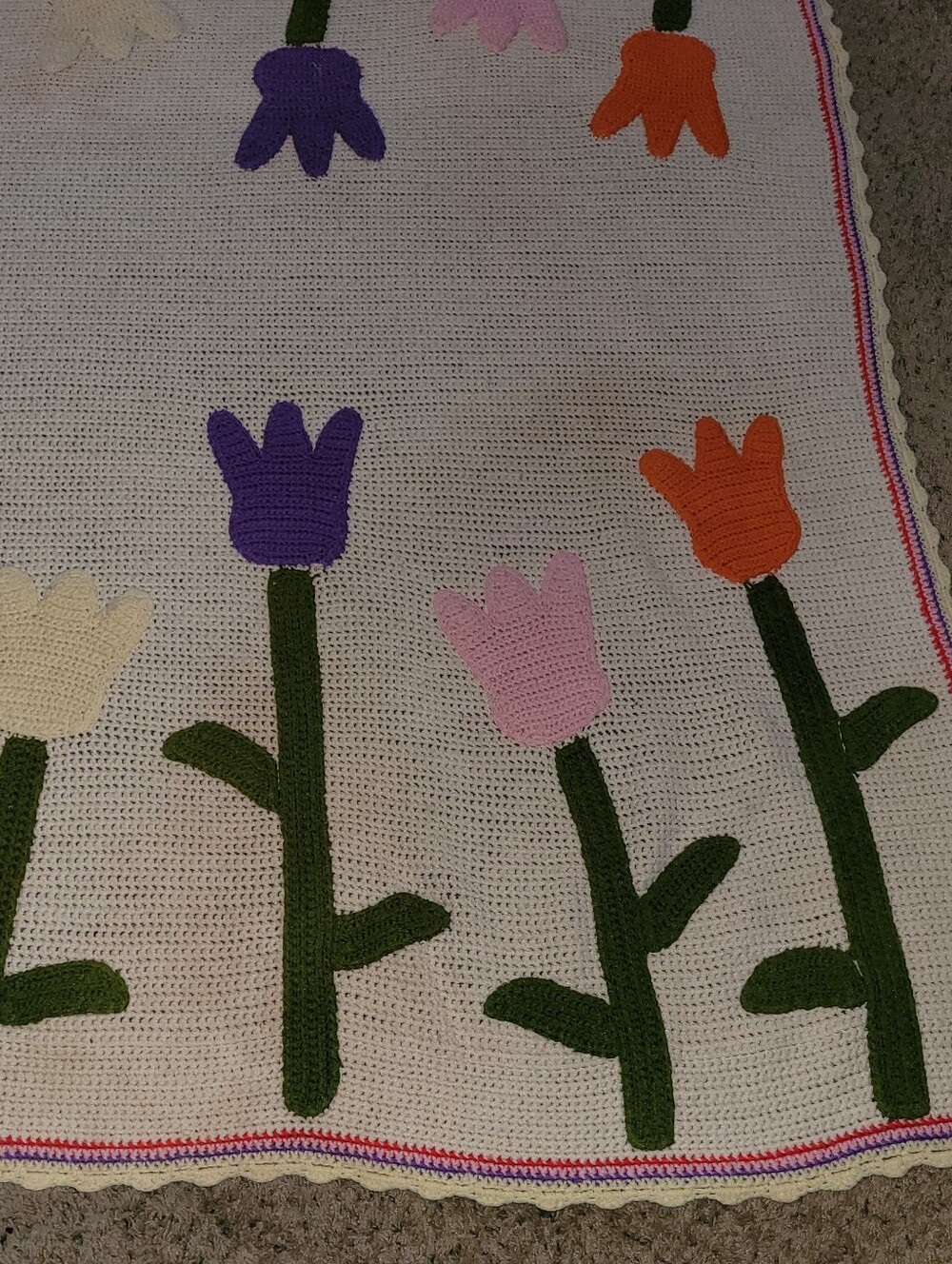 Vintage Crocheted Blanket - Picture 6 of 10